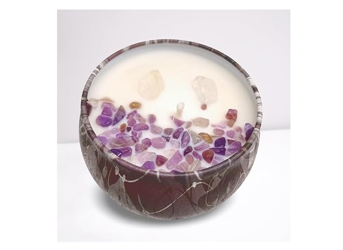 Vela de soja y perfumada con cristales