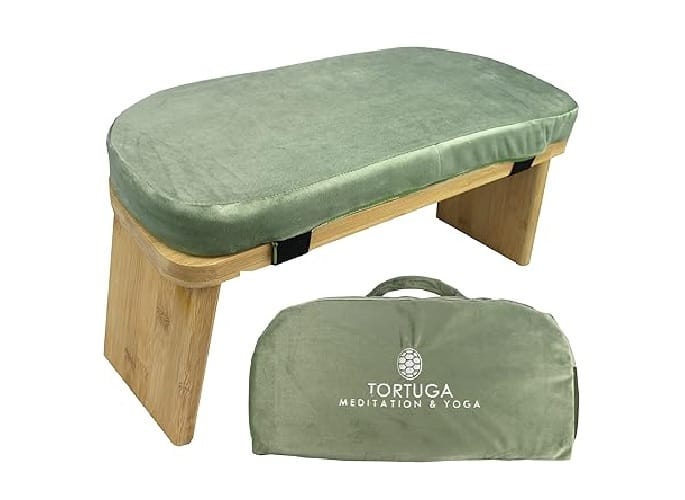 Banco de meditación plegable con transportín